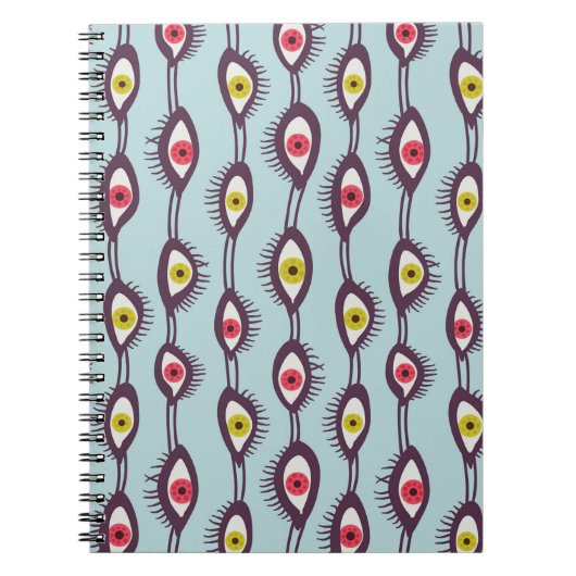 Hippie Eyes Pattern farbenfroh Psychedelic Notizblock (Vorderseite)