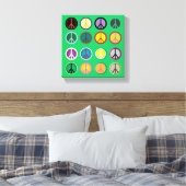 Hippie farbiges Friedenszeichen 60er Leinwanddruck (Insitu (Schlafzimmer))