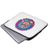 Hippie-Faultier-Friedenszeichen-Tie-Dy Laptopschutzhülle (Vorne Knopf)