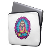 Hippie-Faultier-Friedenszeichen-Tie-Dy Laptopschutzhülle (Vorderseite Links)