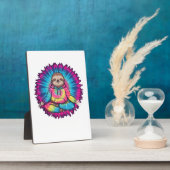 Hippie Faultier Friedenszeichen Tie-Dye Fotoplatte (Seite)