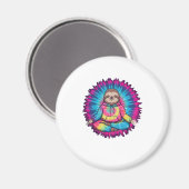 Hippie Faultier Friedenszeichen Tie-Dye Magnet (Vorderseite/Rückseite)