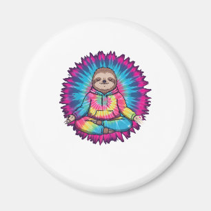 Hippie Faultier Friedenszeichen Tie-Dye Magnet