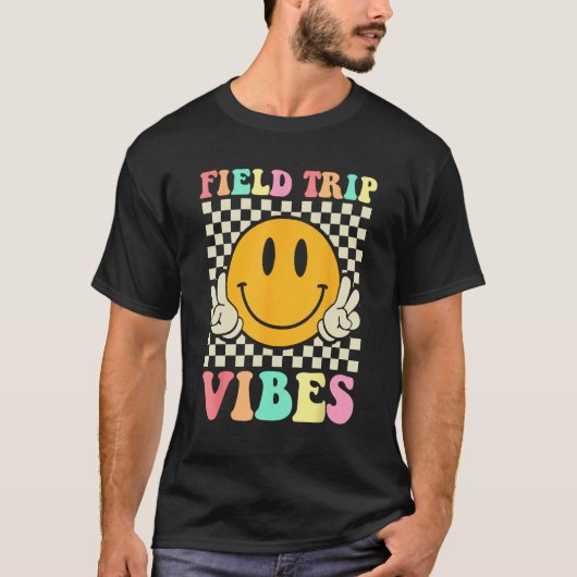 Hippie Field Trip Vibes For Teacher Kids Field Day T-Shirt (Vorderseite)