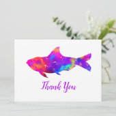 Hippie Fisch Dankeskarte (Stehend Vorderseite)