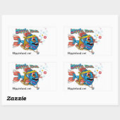 Hippie Fish Rechteckiger Aufkleber (Blatt)