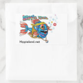 Hippie Fish Rechteckiger Aufkleber (Tasche)