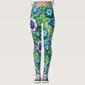 Hippie Floating Floral Gemustert | LEGGINGS (Vorderseite)