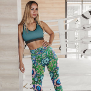 Hippie Floating Floral Gemustert LEGGINGS