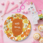 Hippie Floral Groovy Baby in Bloom Baby Shower Pappteller (Party)