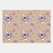 Hippie Floral Skull Geschenkpapier Set (Vorderseite)