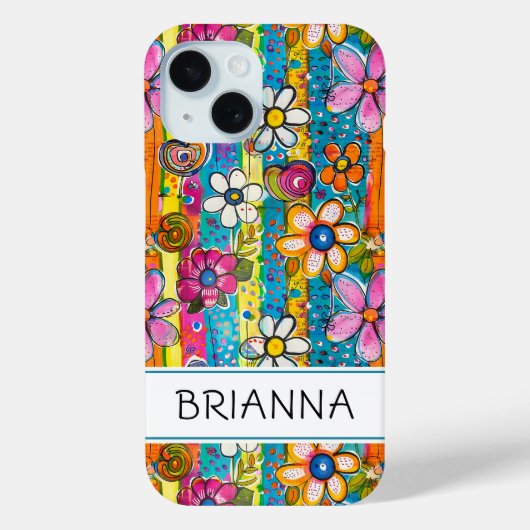 Hippie Flower Power Personalized Case-Mate iPhone Hülle (Rückseite)