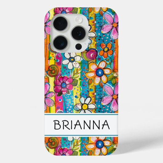 Hippie Flower Power Personalized Case-Mate iPhone Hülle (Rückseite)