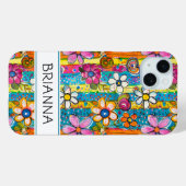 Hippie Flower Power Personalized Case-Mate iPhone Hülle (Rückseite (Horizontal))