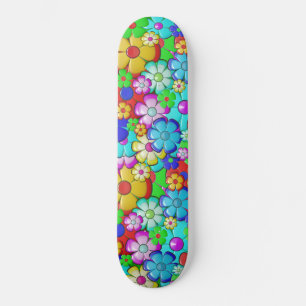 Hippie flowers skateboard