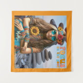 HIPPIE FOCUS ON THE GOOD POSTER WANDTEPPICH (Vorderseite (Horizontal))