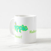 Hippie Forever Türkis Art Name Personalisiert Kaffeetasse (Vorderseite Links)