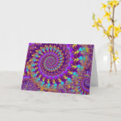 Hippie Fraktal Muster Lila Türkis & Gelb Karte (Gelbe Blume)