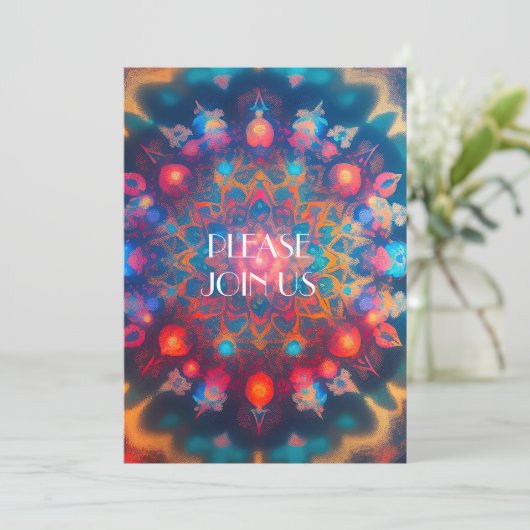 HIPPIE FRAKTAL SPECTACULAR EINLADUNG (Stehend Vorderseite)