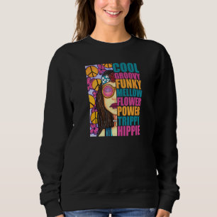 Hippie-Frau Groovy Chick Pop-Ästhetik 70er Retro Sweatshirt