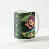 Hippie-Frieden Kaffeetasse (VorderseiteRechts)