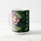 Hippie-Frieden Kaffeetasse (Vorderseite Links)