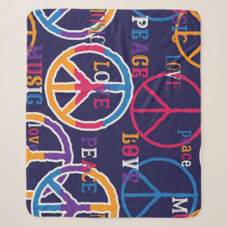 Hippie-Frieden: Lebendiges Symboldesign. Sherpadecke