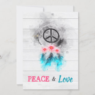 *~ Hippie Frieden Liebe 60er Baby Neutrale Babypar Einladung