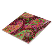 Hippie-FriedensRetro Hand buntes Boho Fliese (Seite)