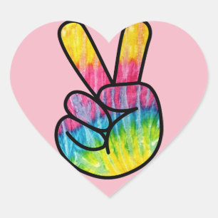 Hippie-Friedenszeichen-Aufkleber Herz-Aufkleber