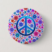 Hippie-Friedenszeichen Button (Vorderseite)