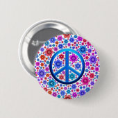 Hippie-Friedenszeichen Button (Vorne & Hinten)