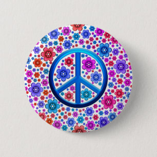 Hippie-Friedenszeichen Button