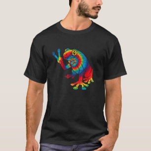Hippie Frog Gefärbte Krawatte Retro 60er 70er Colo T-Shirt