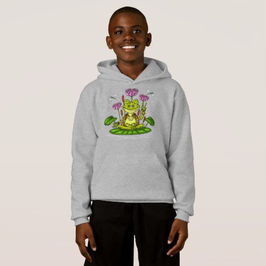 Hippie Frog Meditation Hoodie (Vorne ganz)