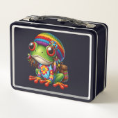 Hippie Frog Metall Brotdose (Rückseite)