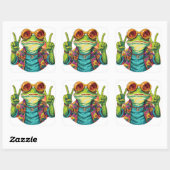 Hippie Frog Peace Sign Stickers (Blatt)