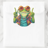 Hippie Frog Peace Sign Stickers (Tasche)