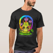 Hippie Frog Peace Sign Yoga Hippies 70er für Fraue T-Shirt (Vorderseite)