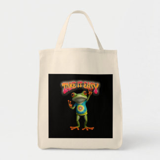Hippie Frog Take it Easy Fun Colorful Tragetasche