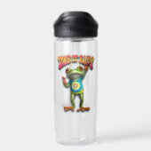 Hippie Frog Take it Easy Fun Colorful Trinkflasche (Rückseite)