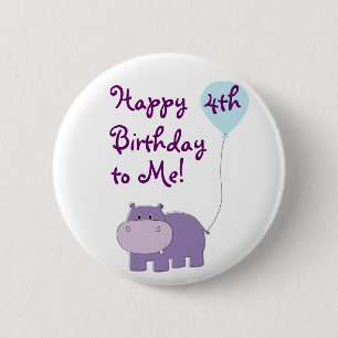 Hippie-Geburtstagskarte Button
