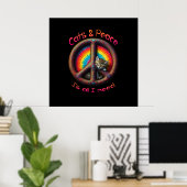 Hippie Gefärbte Krawatte Cat Lovers Peace sign Psy Poster (Heimbüro)