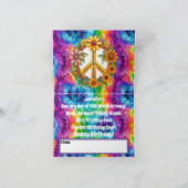 Hippie Gefärbte Krawatte Geburtstagskarte Karte (Innenseite)