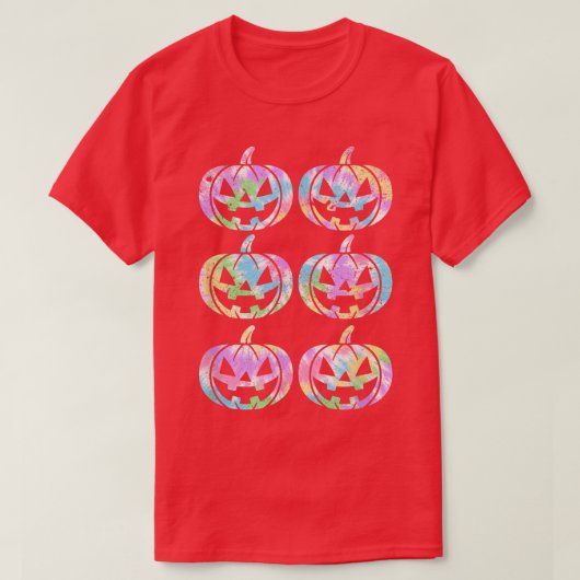 Hippie Gefärbte Krawatte Style Happy Halloween Pum T-Shirt (Design vorne)