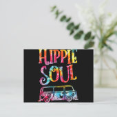 Hippie Gefärbte Krawatte Van Hippie Soul Postkarte (Stehend Vorderseite)