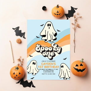 HIPPIE-Geist retro Halloween Gruselig Eins blau Einladung