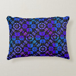 Hippie Gemustert Geometric Blue Lila Black Dekokissen