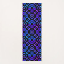 Hippie Gemustert Retro Bohemisch Blue Lila Black