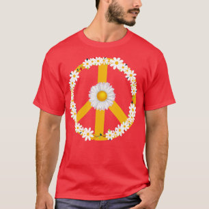 Hippie-Geschenk Gänseblümchen Friedenszeichen T-Shirt